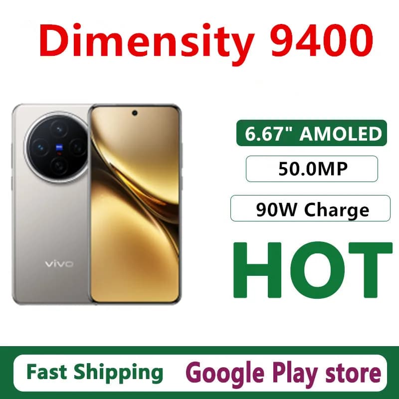 Original Vivo X200 Mobile Phone Dimensity 9400 Android 15.0 OTA 90W Charge 5800mAh Battery 6.67" AMOLED 120HZ 50.0MP Camera