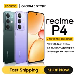 [In Stock] realme P4 4G Smartphone 7000mAh Battery 45W Charge Snapdragon 685 Octa-core Chipset 6.8" 120Hz AMOLED Display NFC