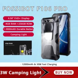 FOSSiBOT F106 PRO Rugged Phone 6.58 Inch FHD+ 15GB RAM+256GB ROM Mobile Phones 12000mAh 20MP Night Vision Smartphone Android 14