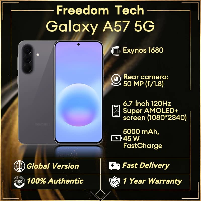 Global Version Samsung Galaxy A57 5G Smartphone 6.7" AMOLED 120Hz 5000mAh IP68 NFC