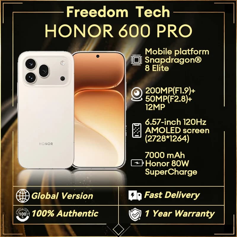 Global Version HONOR 600 Pro 6.57'' AMOLED Snapdragon 8 Elite 7000mAh 80W 120Hz