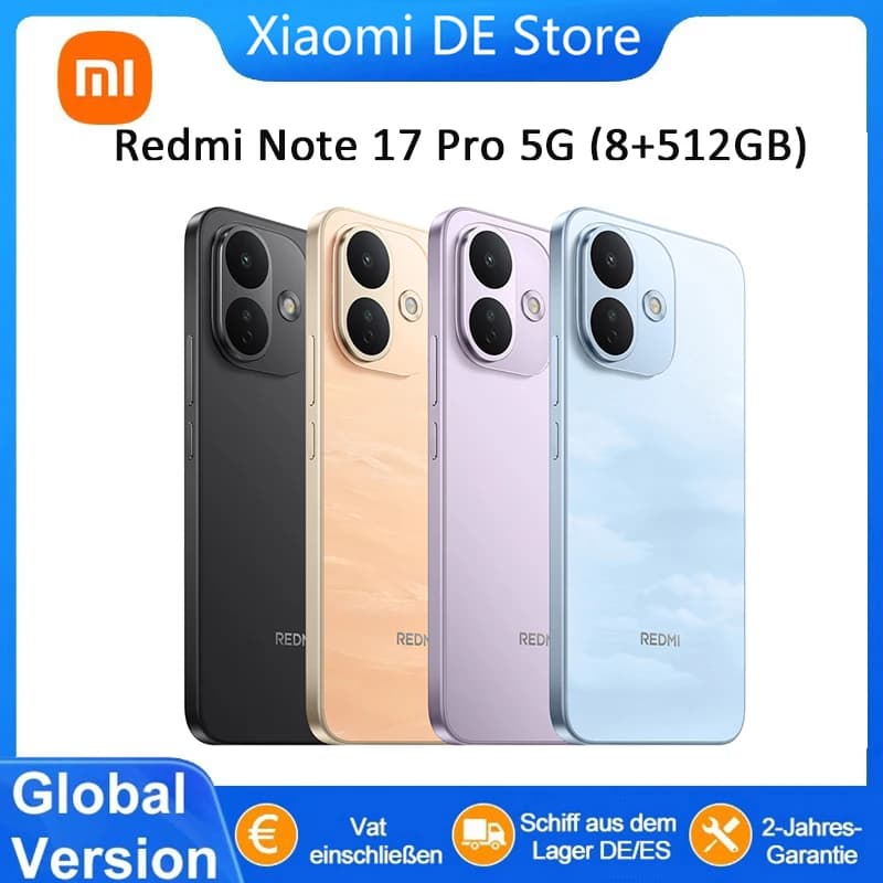 Global Version Redmi Note 17 Pro 5g Nfc Cellphones 6.83"1.5K Crystalres Amoled Display Al Ultra-Clear Imaging System 8340Mah Battery 67W Hypercharge