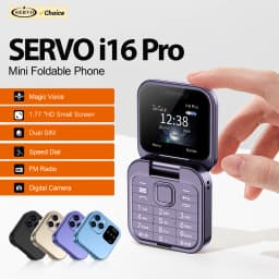 SERVO I16 PRO Mini Flip Mobile Phone Speed Dial FM Radio Blacklist Magic Voice 2G GSM Dual SIM Standby Small Foldable Cellphones