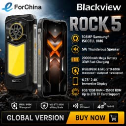 Blackview ROCK 5 Rugged Smartphone 6.78'' 2.4K Display 20000mAh Battery 33W 6GB / 12GB+256GB 108MP Camera Android 16 NFC Mobile