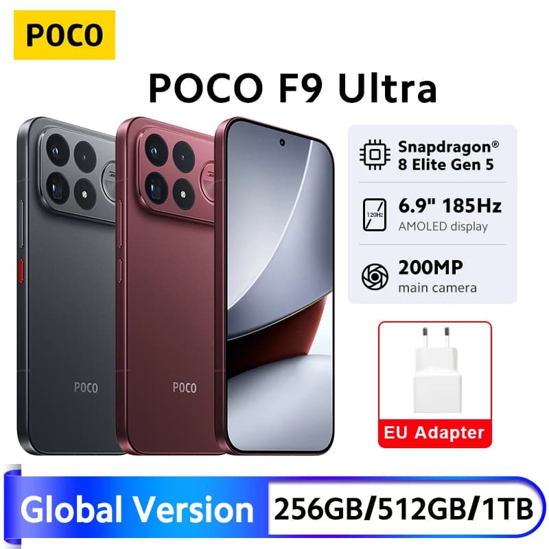 New POCO F9 Ultra Smartphone Global Version Snapdragon® 8 Elite Gen 5 6.9" 185Hz display 200MP Camera 8050mAh 100W wired NFC 5G
