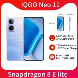 IQOO Neo 11 5G Smart Phone 6.82inch 144Hz AMOLED Screen Snapdragon8 Elite Oriain OS6 IP68 IP69 NFC 7500mAH 100W Charger Google