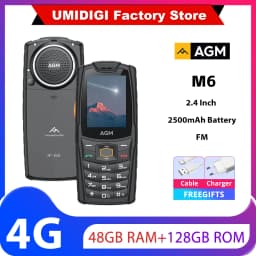 AGM M6 Rugged Phone - Loud 103dB Speaker, 2.4" Screen, 4G Dual SIM, 2500mAh Battery, BT5.1, FM Radio, IP68/IP69K-Senior-Friendly