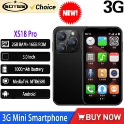 SOYES XS18 Pro 3G 3.0 Inch Mini Student Smartphone 2GB 16GB Android with Facial Recognition Dual SIM Standby Network Small Phone
