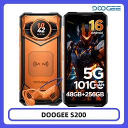 DOOGEE S200 Rugged Phone 48GB RAM + 256GB ROM 6.72" 120Hz Display Dimensity 7050 100MP Camera 10100mAh NFC Android 16 Smartphone