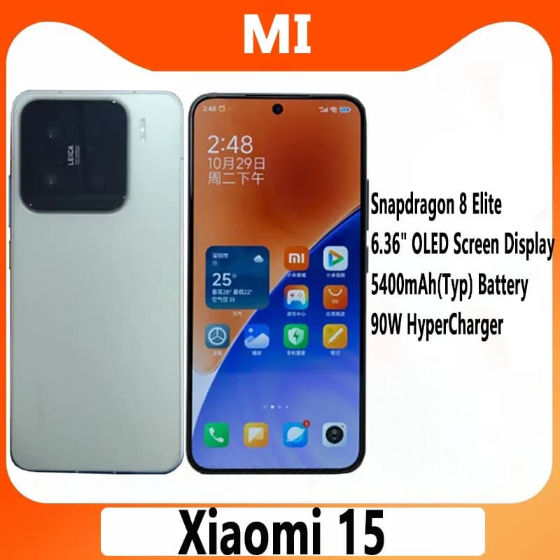 Xiaomi 15 Smartphone CN Version Snapdragon 8 Elite Leica 6.36" OLED Display 50MP OIS Camera 5400mAh Battery 90W Hyper Charge