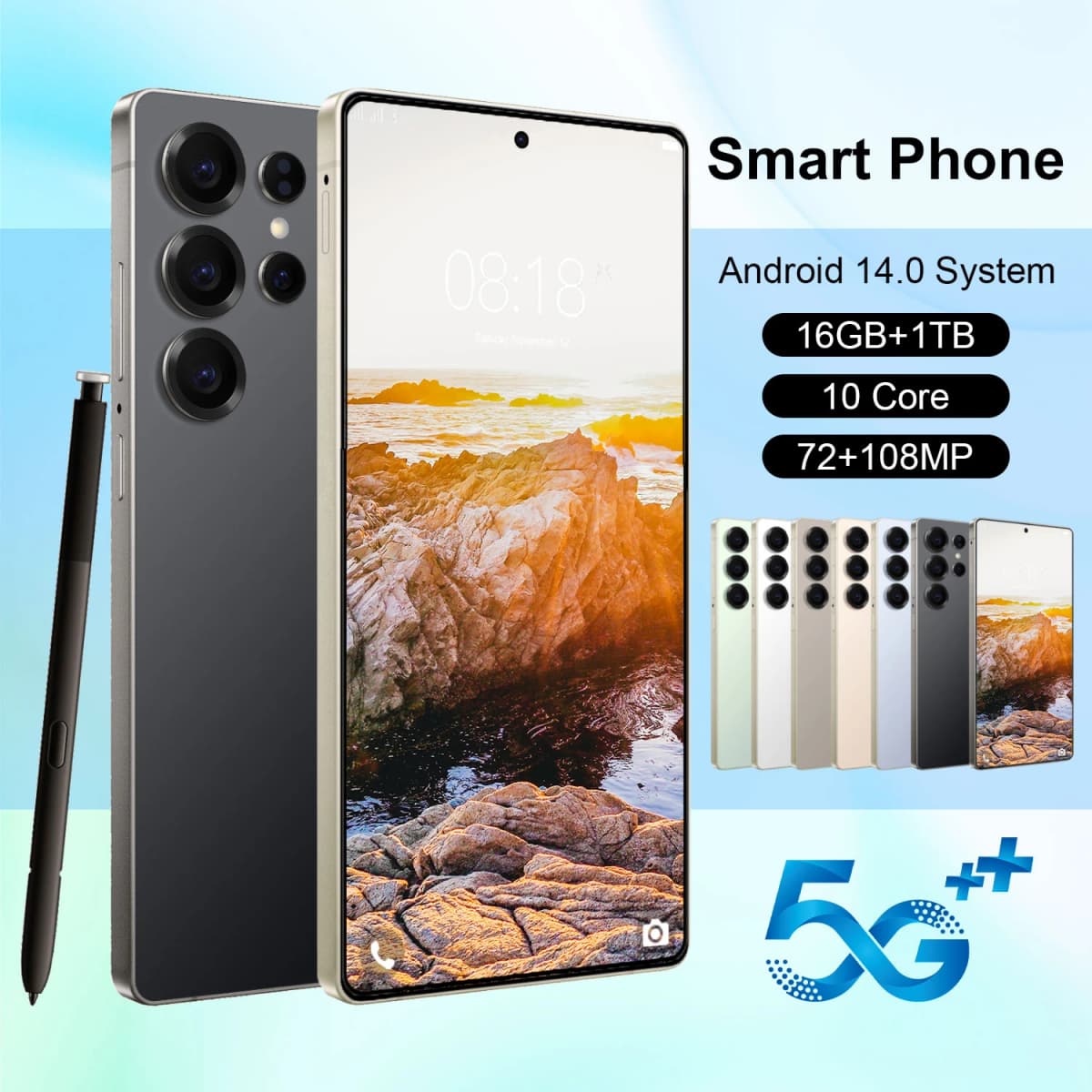 2025 Global Version 5G phone Android 6.9 Inch Android 14 telephone 16GB + 1TB 72MP 108MP Dual SIM Dual Standby