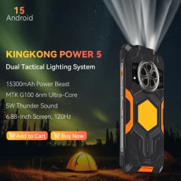 Rugged Smartphone Cubot Kingkong Power 5, Android 15, 16GB RAM (6+10), 128GB ROM, 6.88' 120Hz Screen, 15300mAh Battery, MTK G100