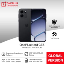 World Premiere OnePlus Nord CE 6 Global Version Smartphone 6.78'' 1.5K AMOLED 144Hz Display Snapdragon 7s Gen 4 7500mAh Battery
