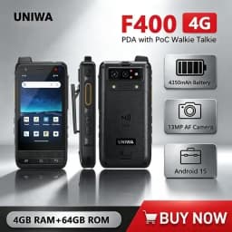 NEW UNIWA F400 Global Range Walkie Talkie Rugged PDA with PoC Walkie Talkie Zello IP56 13MP Smartphone Android15 4350mAh SOS NFC