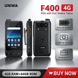 NEW UNIWA F400 Global Range Walkie Talkie Rugged PDA with PoC Walkie Talkie Zello IP56 13MP Smartphone Android15 4350mAh SOS NFC