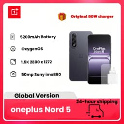 OnePlus Nord 5 Smartphone , 6.83 Inch AMOLED Display, Snapdragon 8s Gen 3, Dual Camera 50 MP, 5200mAh Battery, with 80W Charger