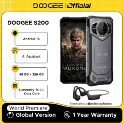 World Premiere DOOGEE S200 5G Rugged Phone 6.72" 120Hz Display 48GB RAM 256GB ROM 100MP AI Main Camera 10100mAh Android 16 NFC