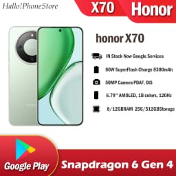 Google Play Honor X70 Phone 5G Snapdragon 6 Gen4 50MP 6.79 AMOLED 120Hz Super Battery 8300mAh Fast 80WCharger MagicOS9 OTA NFC