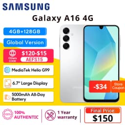 Samsung Galaxy A16 4G Global version Smartphone MediaTek Helio G99, 6.7" Super AMOLED 90Hz Display, 5000mAh Battery, 50MP Camera