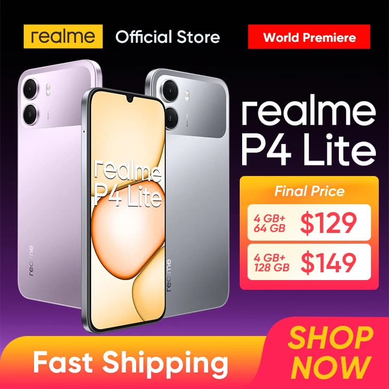 [New Launch] realme P4 Lite Smartphone 6.8" 120Hz Display Octa-Core Chipset 7000mAh Titan Battery 15W Charge 8MP Camera IP64