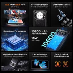 FOSSiBOT F101 Pro 8GB+128GB Rugged Octa Core 5.45Inch HD 4G 10600mAh 18W Fast Charge 24MP Camera NFC Global Version