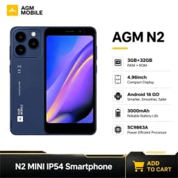 AGM N2 MINI Smartphone 3GB+32GB IP54 Compact Size 4.96Inch Display Android 16 GO 3000mAh Bettery Dual SIM Cheap Mini Phone