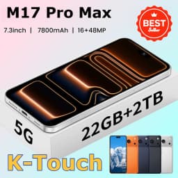 K-Touch M17 Pro Max Mobile Phones 7.3 Inch Smartphone 5G Dual SIM Android 15 Cell Phone 16+48MP Camera 7800mAh Face Unlocked Wifi GPS Global Version Cellphones