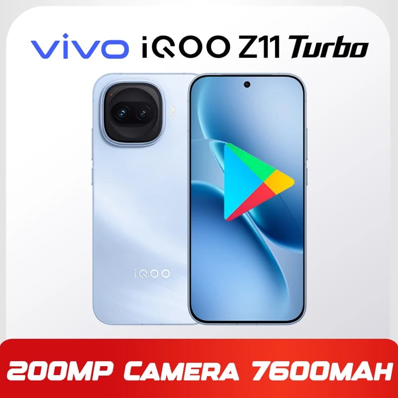 Original ViVO IQOO Z11 Turbo 5G Snapdragon8 Gen5 6.59 AMOLED 144HZ 7600mAh 100W Fast 200MP Main Camera Google Play NFC OriginOS6