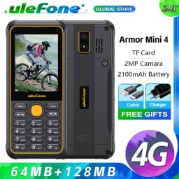 Ulefone Armor Mini 4 Rugged 2.8 inch Unisoc T117 64MB RAM 128MB ROM 2MP Rear Camera 2100mAh Battery 4G Global Version