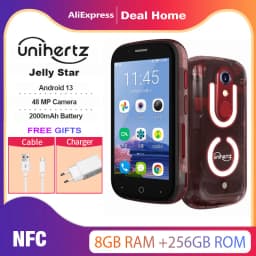 Unihertz Jelly Star,8GB 256GB,48MP Main Camera,2000mAh, Android 13, Mini 3 inch,Led Light Transparent Backshell,Dual Nano SIM