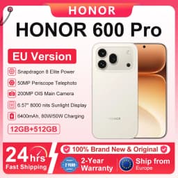 Honor 600 Pro 5g Smartphone Eu Version Snapdragon 8 Elite 6.57”Amoled Display 6400Mah 80W Supercharge 50W Wireless 12Gb+512Gb 200Mp Ai Ultra Night Metal Unibody Design Esim Ai Button Nfc