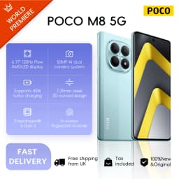 POCO M8 5G, 8+256GB Global Version, Snapdragon® 6 Gen 3 6.77“ 120Hz Flow AMOLED Display 7.35mm Sleek 3D-Curved Design 5520mAh 45W