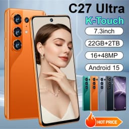 K-Touch Smartphone 5G C27 Ultra Mobile Phones Android Face Unlock Cell Phone 5G Dual SIM 22GB+2TB Smartphone 7.3inch HD 8000mAh Battery Mobile Phone