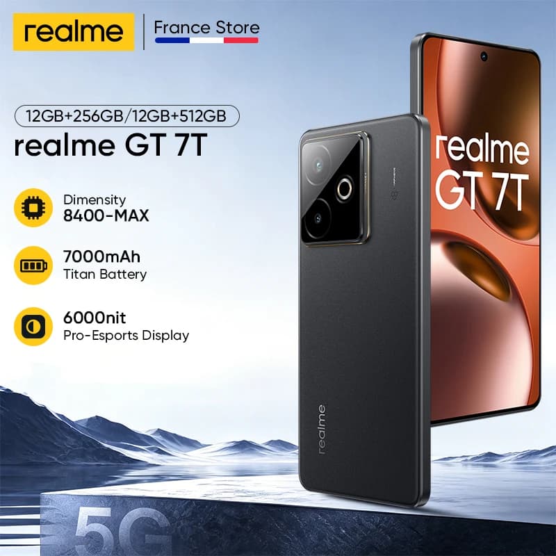 Global Version realme GT 7T 5G AI Smartphone Mediatek Dimensity 8400 Max 6.8" AMOLED Display 7000 mAh Battery 120W Charging