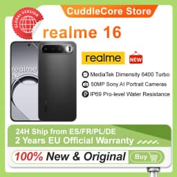 2026 New realme 16 5g Smartphone Europe Version MediaTek Dimensity 6400 Turbo Chip 6.57' 120Hz AMOLED Display 6550Mah Titan Battery 45W Fast Charge Ip69