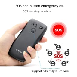 Artfone C1+ Bar Senior Mobile Phone With Free Charging Dock Big Rubber Keypad For Elderly Dual Sim One Key SOS FM 1400mAh
