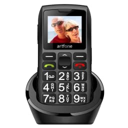 Artfone C1+ Bar Senior Mobile Phone With Free Charging Dock Big Rubber Keypad For Elderly Dual Sim One Key SOS FM 1400mAh