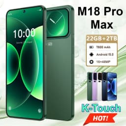 K-Touch Smartphone 5G For M18 Pro Max Mobile Phones 7.3 Inch HD Full Display 22G+2TB 7800mAh Battery 5G Dual Sim Card Cell Phone Android Unlocked 48MP+16MP Camera