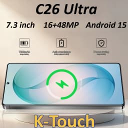 K-Touch C26 Ultra Mobile Phones 5G Dual Card Dual Standby Smartphone 7.3 Inch Android 15 Cell Phone 16+48MP 22GB+2TB 7800mAh Face Unlocked WIFI GPS Cellphones For Men Women Gifts