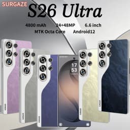 SURGAZE Global Version S26 Ultra Smartphone 5G Android 4800mAh 12GB RAM 512GB ROM 6.6Inch 24+48MP Dual SIM Network Mobile Phone
