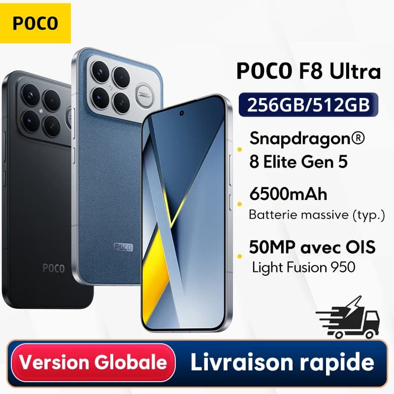 Global Version POCO F8 Ultra Snapdragon 8 Elite Gen 5 Smartphone 50Mp Camera 6.9"120Hz Display 6500Mah Battery Nfc
