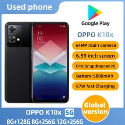 OPPO K10X 5G Android 128GB ROM Smartphone 6.59 inches Screen CPU Qualcomm Snapdragon 695 5000mAh Battery All Colours used phone