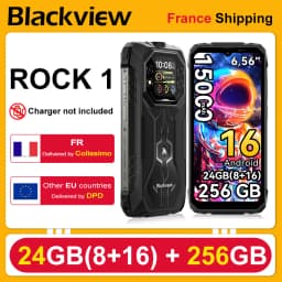 Blackview ROCK 1 [Charger not included for EU] Rugged Smartphone Android 16 24GB(8+16GB) RAM 256GB ROM 6.56'' 90Hz 15000mAh 33W