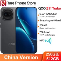 China Version iQOO Z11 Turbo 6.59” AMOLED Scree Snapdragon 8 Gen 5 100W 7600mAh Battery 200MP+32MP Camera With Multilingual NFC