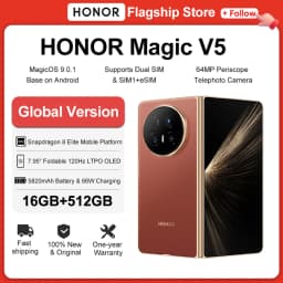 Global Version HONOR Magic V5 16GB+512GB Foldable Smartphone Snapdragon 8 Elite 7.95" OLED Display 5820mAh Battery 66W NFC
