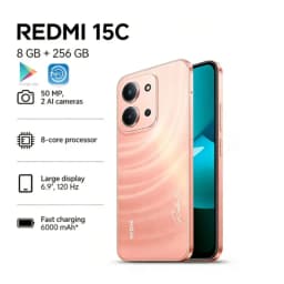 2026 New REDMI 15C Global Edition Redmi 15C 5G 8+256GB Smartphone: Ultra-slim 6000mAh Smartphone with Long Battery Life