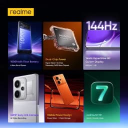 Realme P4 Power 5g Smartphone 10001Mah Battery 80W Charge 50Mp Sony Ois Camera 6.8"144Hz Curved Display