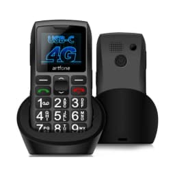Artfone C1+ Bar Senior Mobile Phone LTE 4G Net With Charging Dock Big Keypad  For Elderly Single Sim One Key SOS FM 1400mAh Cell