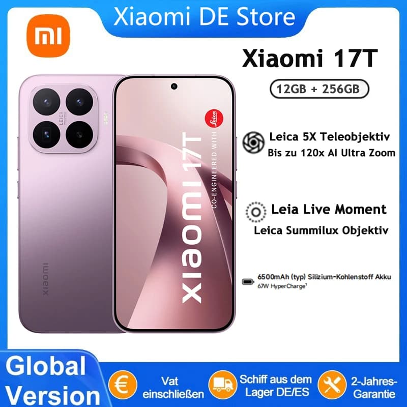 Global Version Xiaomi 17t Mobile Phones Hdr10 6.59' Amoled Display 50Mp Leica Summilux Lens 650Omah Battery Xiaomi Hyper Ai Smartphone