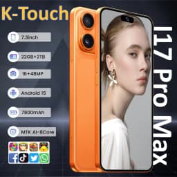 K-Touch I17 Pro Max Mobile Phones 7.3 Inch Smartphone Android 15 Cell Phone 22G+2TB 16+48MP Camera 5G Dual Card Dual Standby 7800mAh Face Unlocked Cellphones